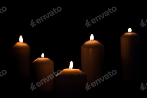 Preview: Five light flame candle burning brightly