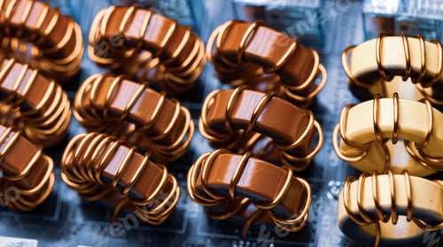 Preview: Top view close-up of color iron powder coils