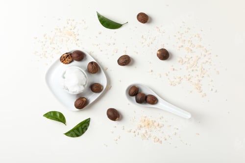 Preview: Concept of skin care cosmetics, Shea butter, top view