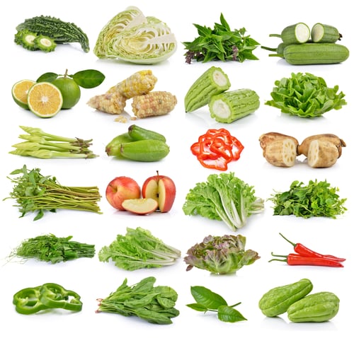 Preview: fruit and vegetable on white background