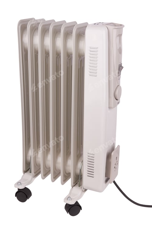 Preview: Oil electric radiator heater isolated on white background