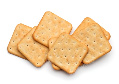 Preview: Dry cracker cookies isolated on white background cutout