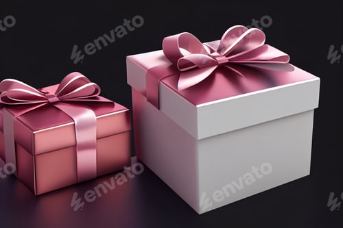 Preview: Gift box mockup, christmas holiday celebration, minimal design, copy space