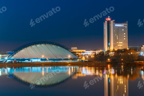 Preview: Minsk, Belarus. Soviet Hotel Building In Central Part Minsk, Dow