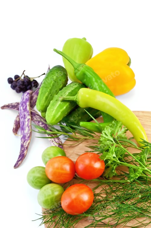 Preview: Vegetables with a round board