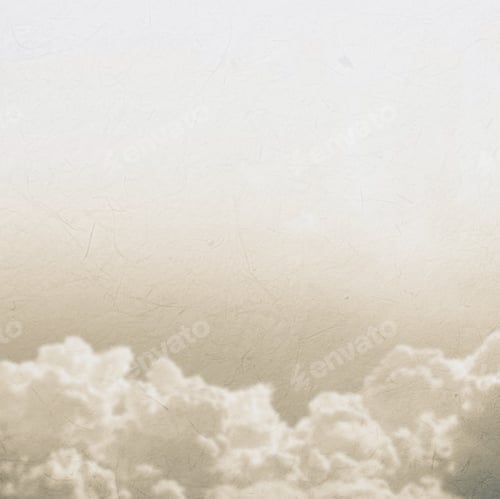 Preview: Sky And Clouds In Vintage Color Style On Mulberry Paper Texture For Background