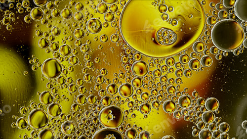 Preview: Golden Bubbles Background with Abstract Liquid Design