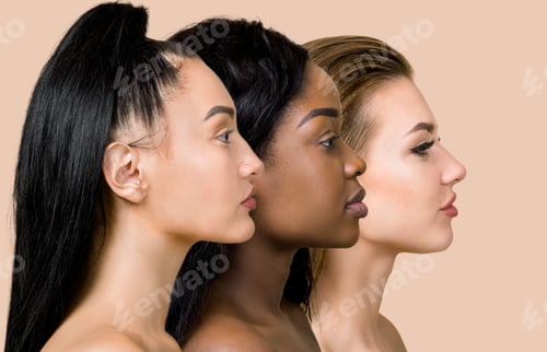 Beautiful multiracial women, Asian, African and Caucasian
