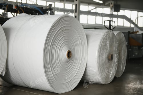 Preview: roll of white fabric for cutting