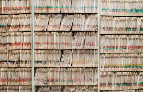 Preview: Room filed with shelves of medical records, folders