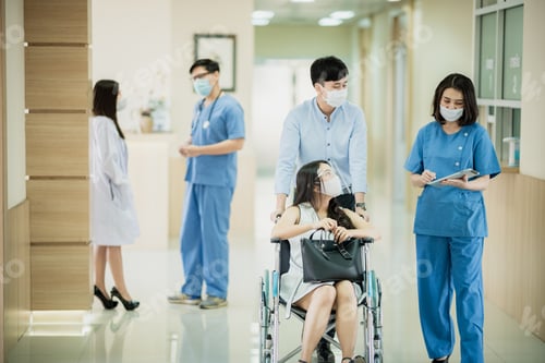 Preview: professional doctor working in medical checking up patient in hospital clinic, health care concept