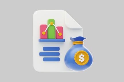 Preview: Financial chart with money bag