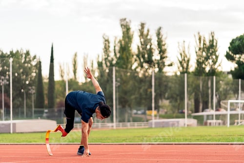 Preview: Disabled Young Man Athlete Running