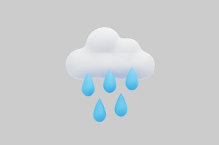 Preview: White cloud with falling blue raindrops