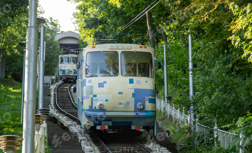 Preview: Public transport funicular. Kyiv, Ukraine.