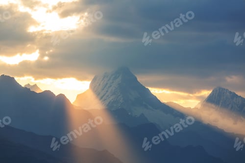 Preview: Mountains on sunset
