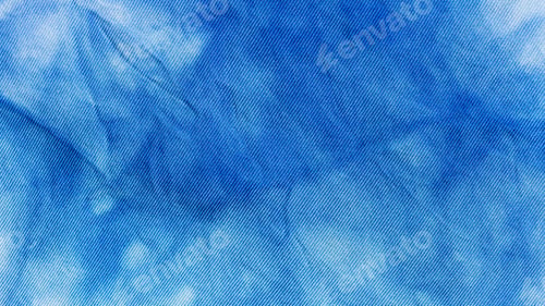 Preview: handcrafted Sibori blue abstract pattern on silk