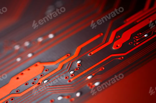 Preview: Bokeh electronic circuit close up computer. Selective focus