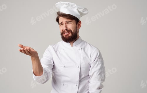 Preview: male chef uniform headdress light background cropped view