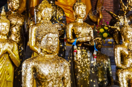 Preview: Golden foil on buddha statue