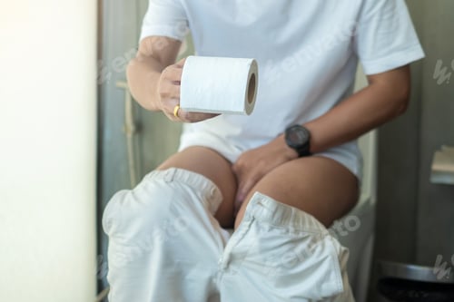 Preview: Hold toilet paper roll on bowl. diarrhea, constipated period, infection, abdominal, stomachache