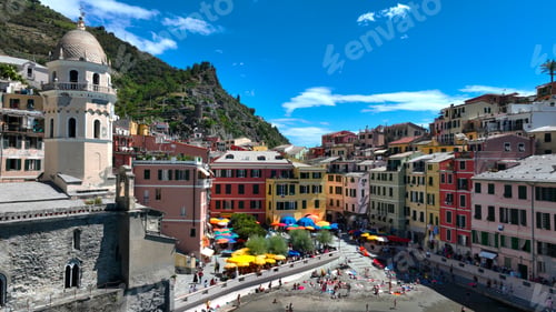 Preview: Manarola Village Cinque Terre Coast Italy. colorful town in Liguria one of five Cinque Terre