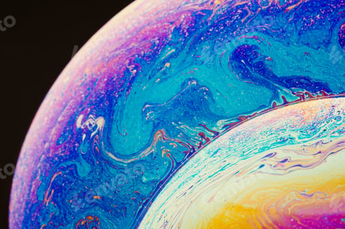 Preview: Fluid art made of colorful soap bubble film. Trendy Inkscape blurred background.