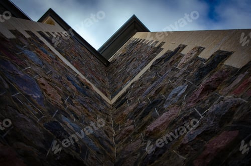 Preview: Low angle shot of the stone walls of a building