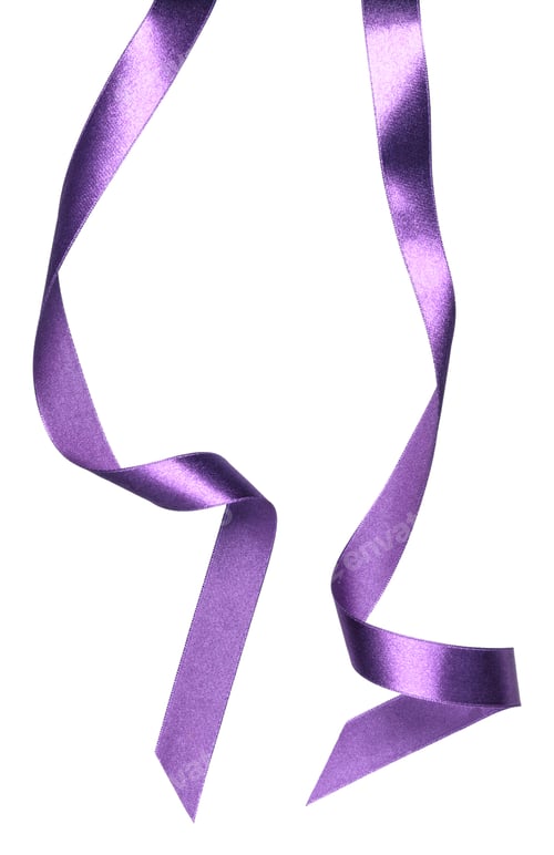 Preview: Shiny satin ribbon in lavender color isolated on white background close up