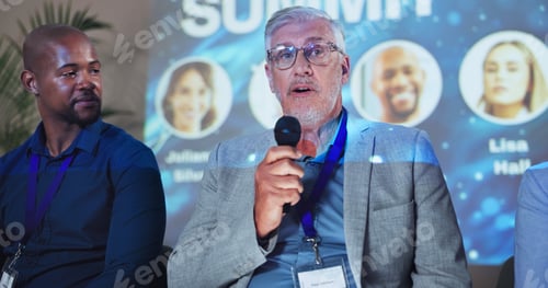 Preview: Seminar, event and keynote speaker with business people and technology for networking, industry pan