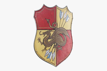 Preview: Medieval Kite Shield with Dragon & Arrow Crest