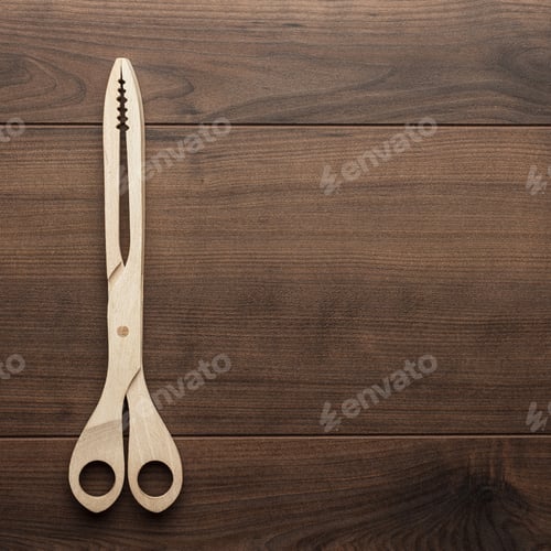 Preview: Wooden Grill Tongs On The Table