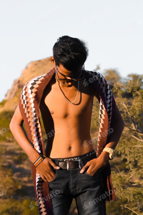 Preview: Young Indian boy stand like model
