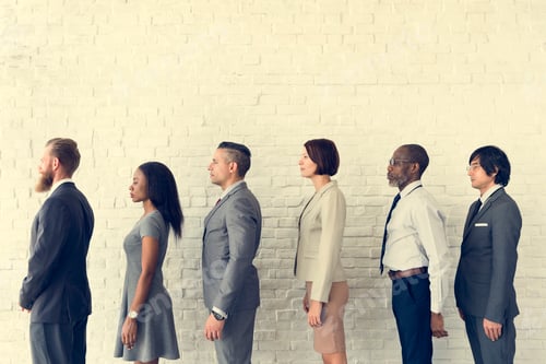 Preview: Business People Line up Waiting Standing Concept