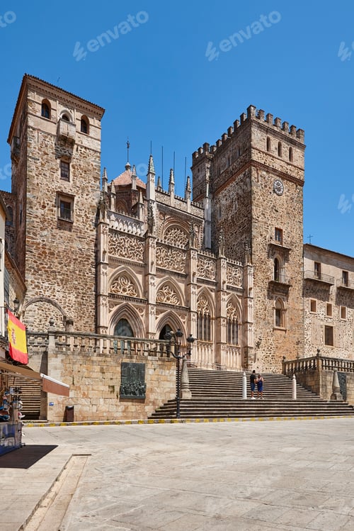 Preview: Saint Mary Guadalupe church gothic style. Caceres, Extremadura. Spain