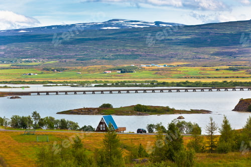 Preview: Icelandic Landscape: View of Fellabaer Village (Egilsstadir)