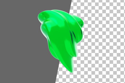 Preview: Green Abstract Metalic Wavy Bending Shape 3D Icon