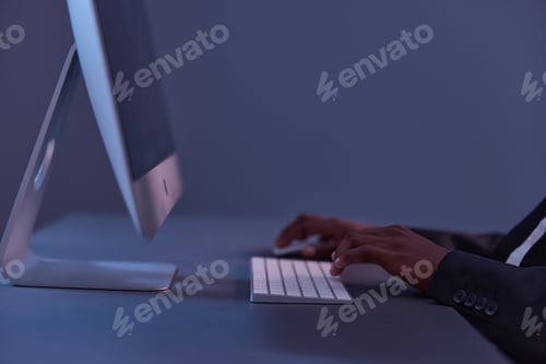 Preview: man african technology business night online keyboard freelancer american information lifestyle work