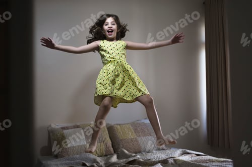 Preview: Girl jumping on bed