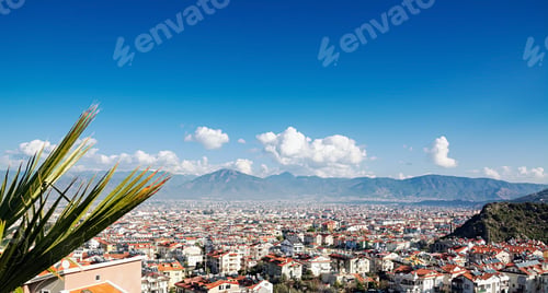 Preview: Picturesque aerial viewof Fethiye city, prominent tourist destination in Turkish Riviera