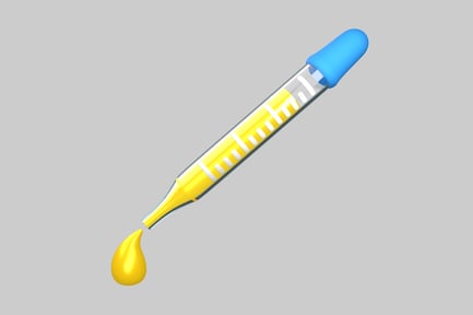 Preview: Yellow dropper with blue bulb