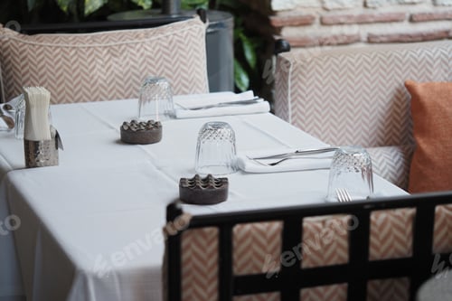 Preview: Table set for dining in a restaurant