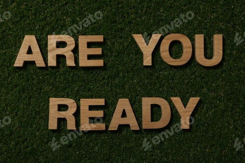 Preview: The inscription: "Are you ready?" on the grass.