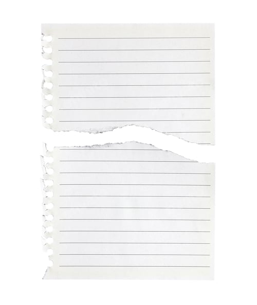 Preview: striped notebook paper isolated on white background