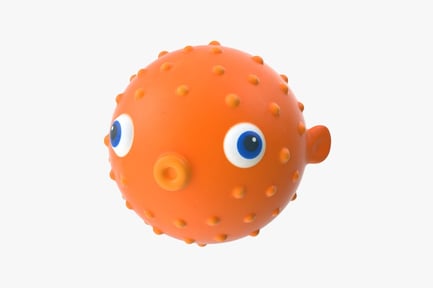 Preview: Orange Puffer Fish Bath Toy