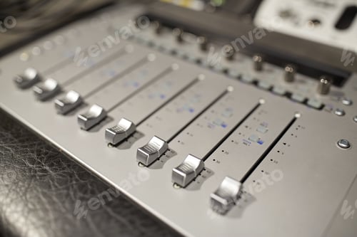 Preview: music mixing console at sound recording studio