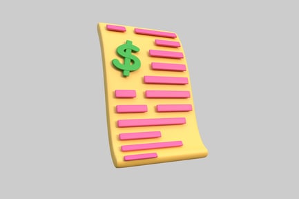 Preview: Cartoon receipt with dollar sign