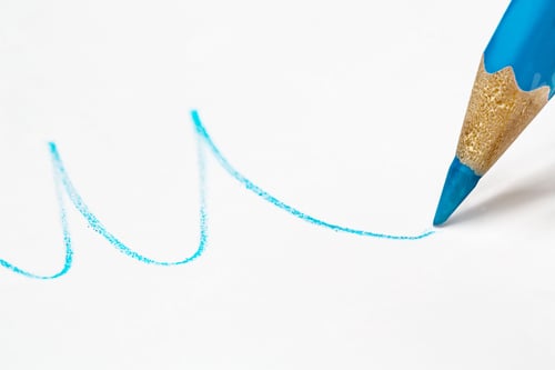 Preview: Blue pencil draws a wavy line