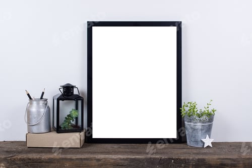 Preview: Scandinavian Style Empty Photo Frame Mock Up. Minimal Home Decor