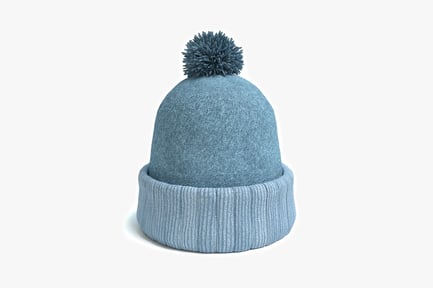 Preview: Knitted beanie with pom-pom